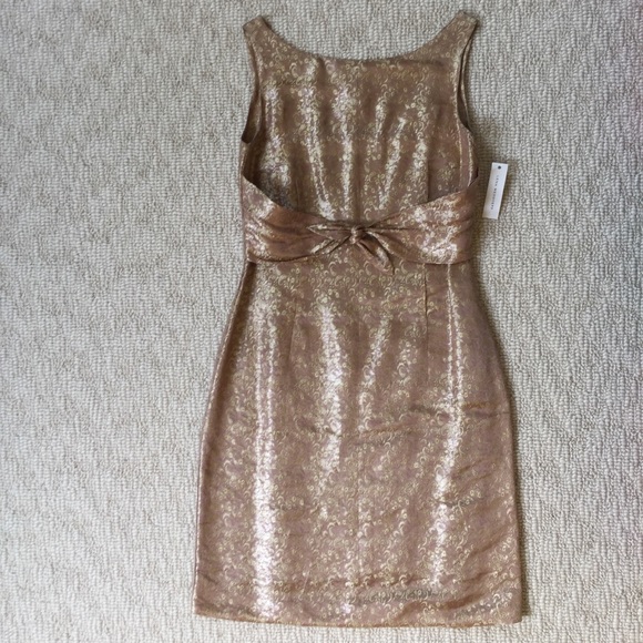 Dresses & Skirts - Silk brocade dress with intricate gold pattern